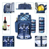 Picnic Set Backpack with Insulated Cooler for 2 Person Navy Blue