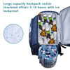 Picnic Set Backpack with Insulated Cooler for 4 Person Blue