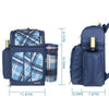 Picnic Set Backpack with Insulated Cooler for 4 Person Blue