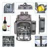 Picnic Set Backpack with Insulated Cooler for 4 Person Gray