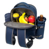 4 Person Picnic Backpack Bag with Wine Pouch, Blanket & Cutlery Set Blue