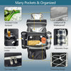 Picnic Set Backpack with Insulated Cooler for 4 Person Black