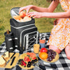 Picnic Set Backpack with Insulated Cooler for 4 Person Black