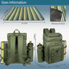 Picnic Set Backpack with Insulated Cooler for 4 Person Green